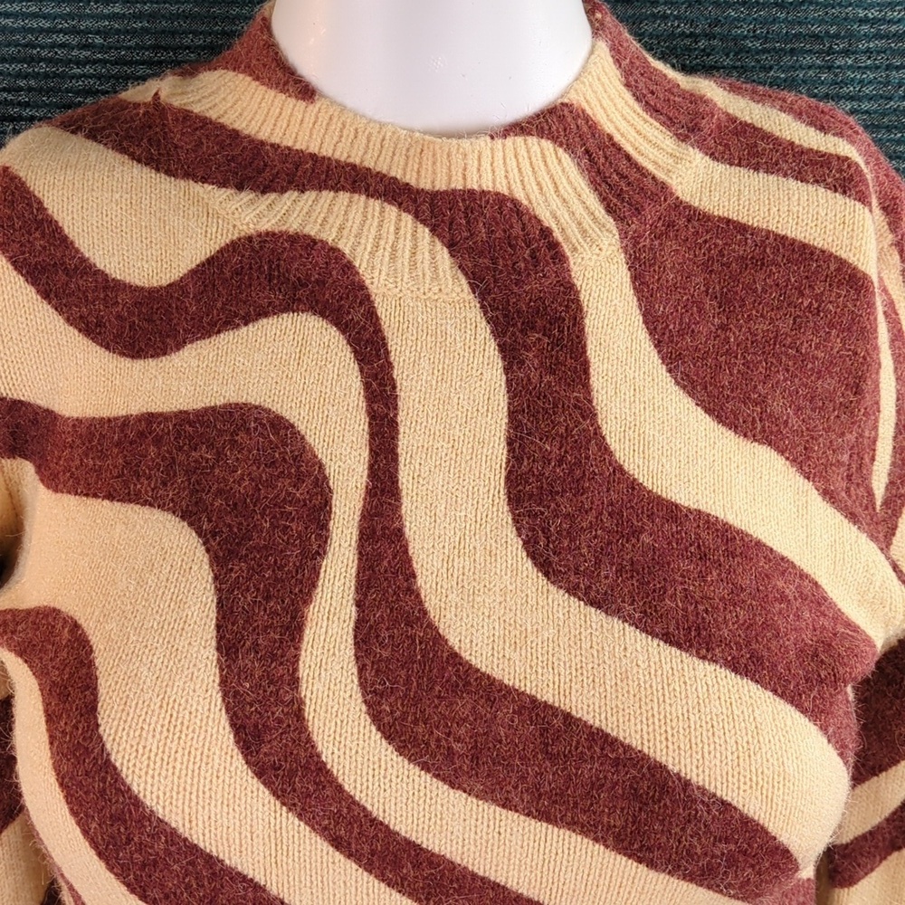 Zara Zebra Striped Jacquard Wool Blend Sweater Dress Perfect For Fall!! - Picture 4 of 16